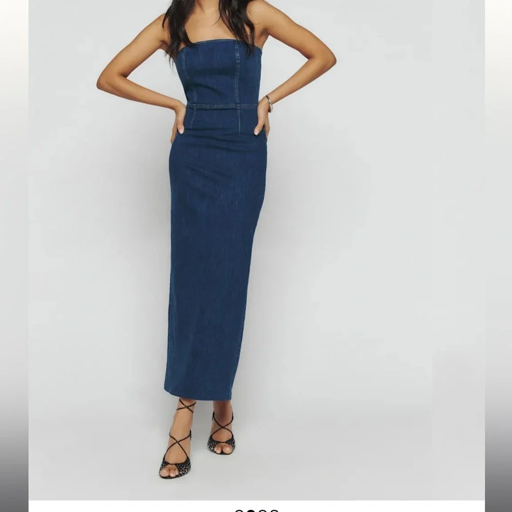 reformation strapless denim dress NengiWP on LTK
